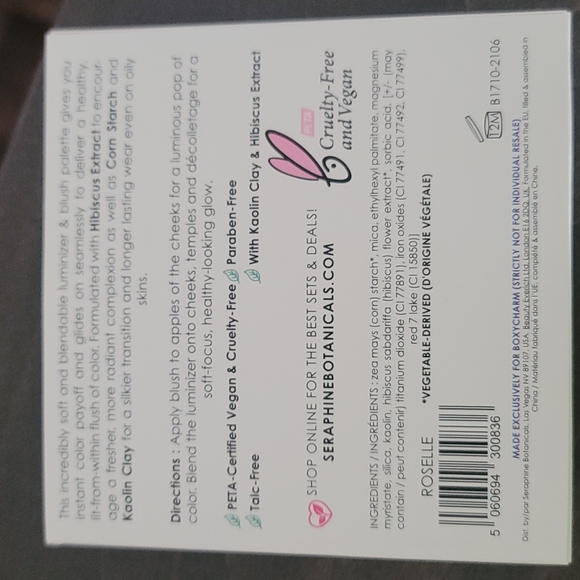 Seraphine Botanicals Happy Hibiscus Luminizer And Blush Palette - Picture 2 of 4